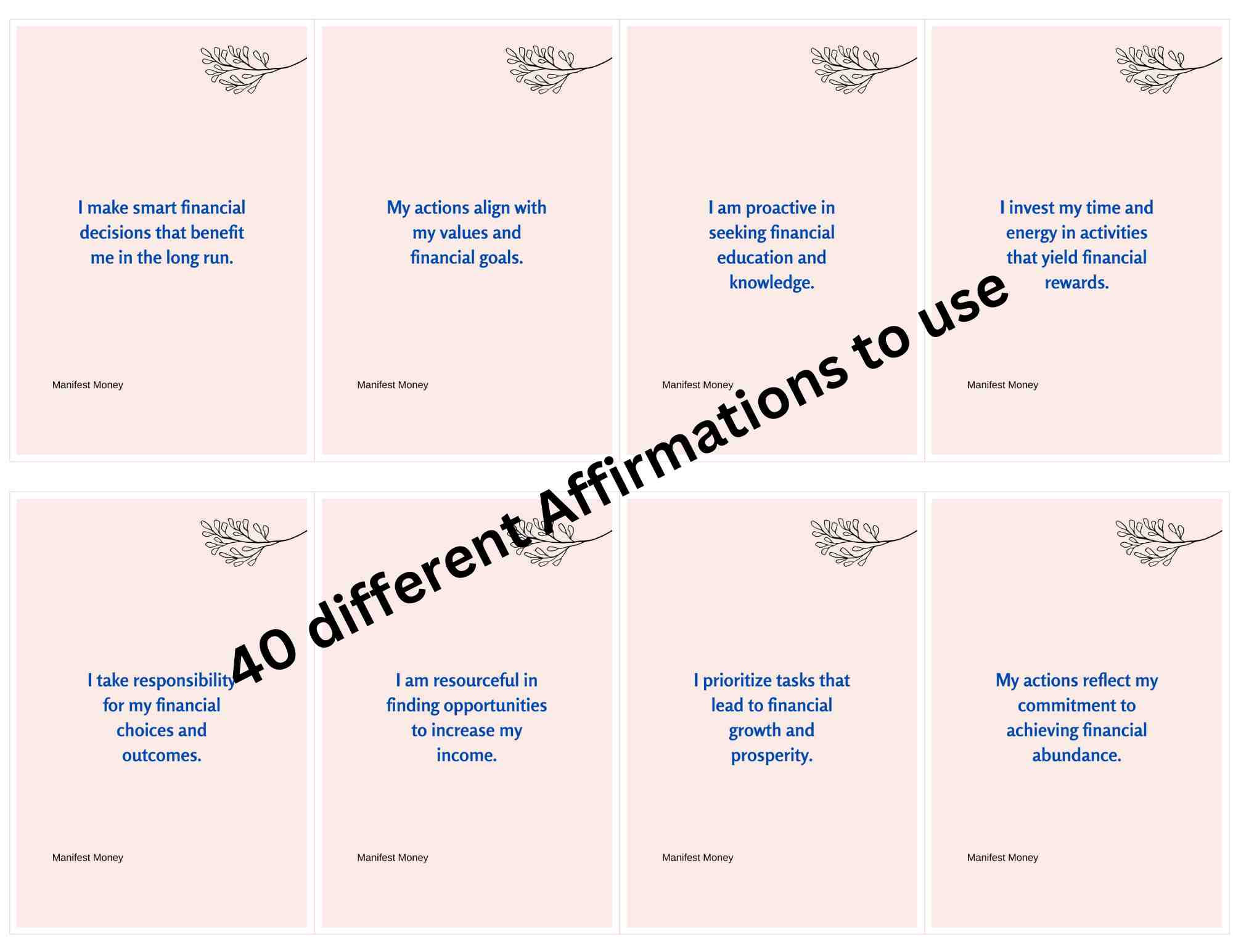 Money Manifestation Digital Printable cards