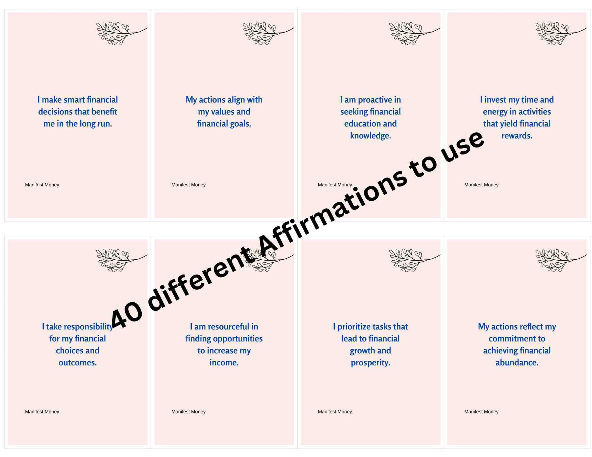 Money Manifestation Digital Printable cards