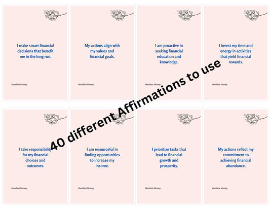 Money Manifestation Digital Printable cards